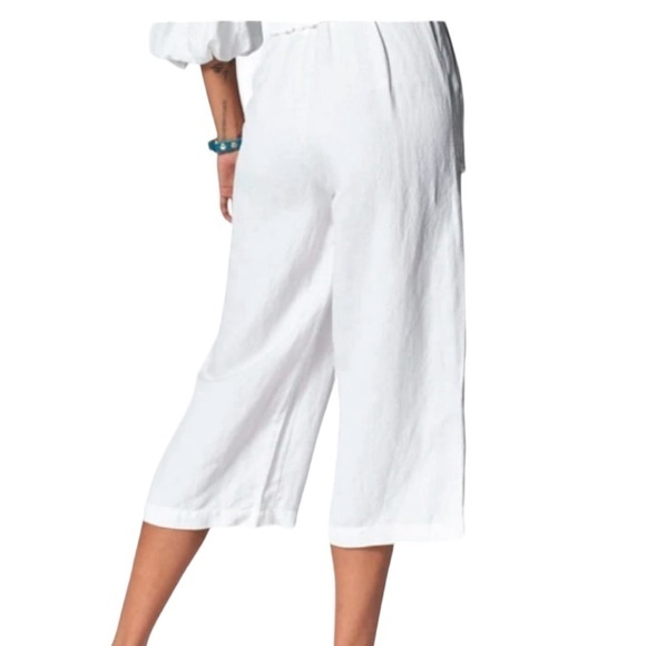 Young fabulous and broke Capri linen pants, size small casual travel pockets - Picture 8 of 8